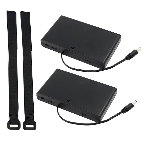 KEESIN AA 12V Batterie Halter Fall Kunststoff Batterie Aufbewahrungsbox mit DC Stecker und Befestigung Kabelbinder (8 Solts *