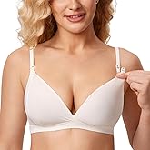 MOMANDA Women’s Inbarely Nursing Bras Wireless Bralette V Neck Seamless No Underwire Maternity Bra for Breastfeeding
