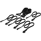 Corsair Elite Premium Type 5 Individual Sleeved PSU Cable Starter Kit &ndash; Low-Profile Cable Combs, Triple-Mesh Paracord Sleeve, Compatible Type 5 PSUs &ndash; Black
