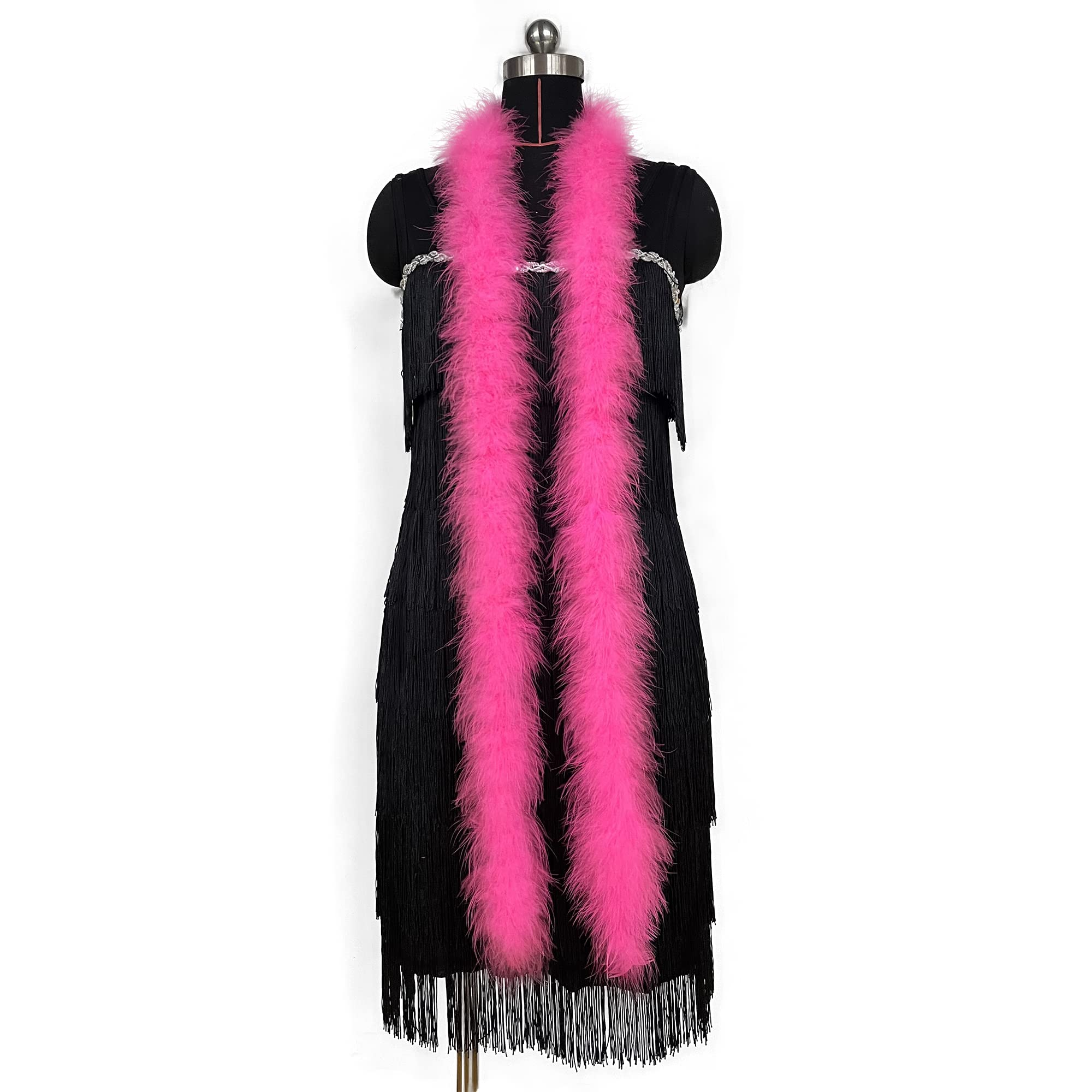 Photo 1 of 2 Yards 20g Fluffy Marabou Feather Boa for DIY Craft Sewing Trim Home Wedding Party Decoration-Pink