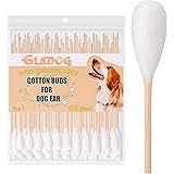 GLADOG 6 Inch Professional Large Cotton Buds for Dogs, Specially Designed Dog Cotton Buds with Wood Handle, Large Means Safe