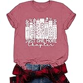 Valiri Womens Reading Shirts Bookworms T-Shirt Just One More Chapter Tee Tops