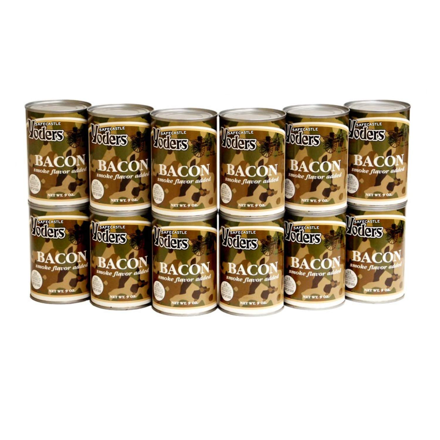 Amazon Com Yoders Fully Cooked Canned Bacon Full Case 12 Cans 9ounce Each Canned And Packaged Meats Grocery Gourmet Food