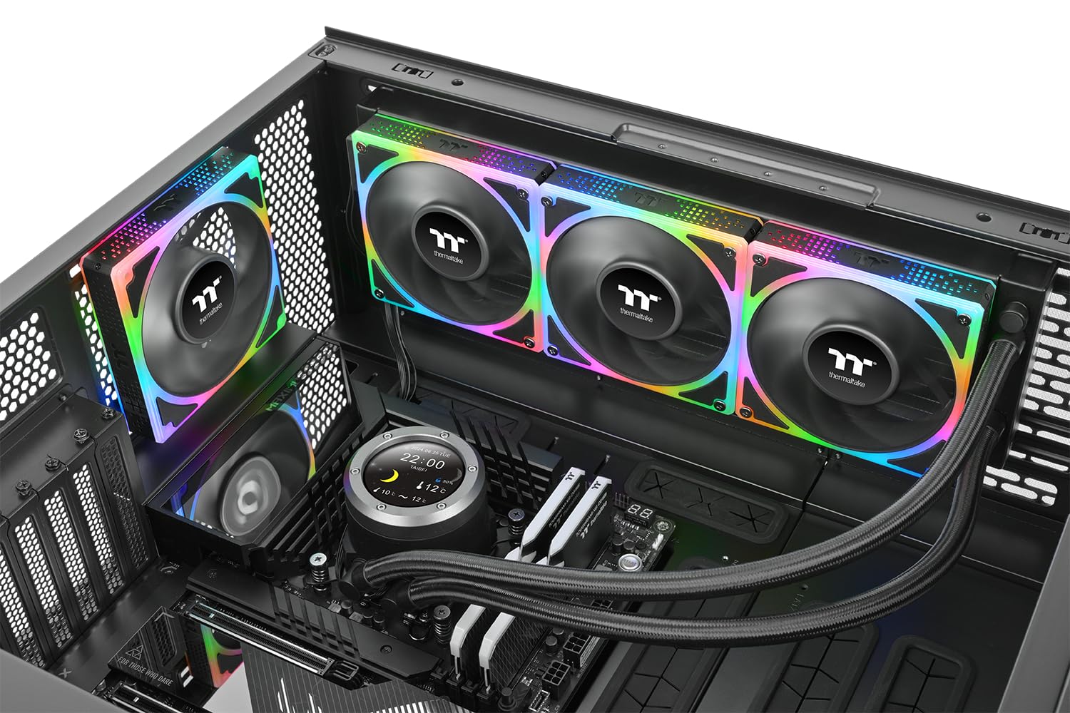 Thermaltake TOUGHFAN EX 120 ARGB Sync (3er-Pack) | PWM-Lüfter für PC | MagForce 2.0 mit magnetischer Kettenverbindung | LCP-Flügel und ARGB-Lichtrahmen | Black 5