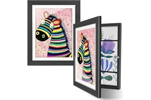 LELUSY 2 Pack Kids Artwork Frame Changeable, 8.5x11 Picture Frame with Mat, Front Opening Art Frame for Kids Art Display & Storage, Gifts for Girls & Boys
