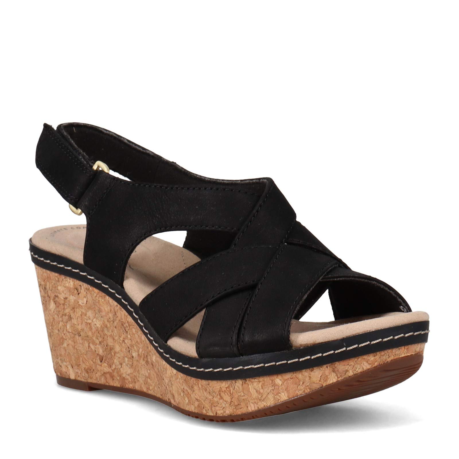 Clarks Women's Annadel Pearl Wedge Sandal, Black