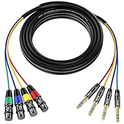 EBXYA 4 Channel XLR Female to 1/4 Inch TRS Snake