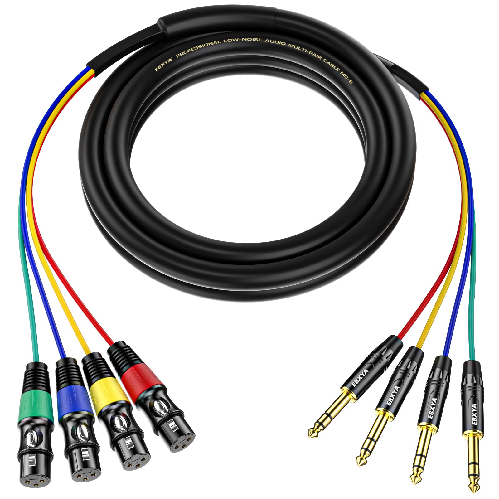 EBXYA 4 Channel XLR Female to 1/4 Inch TRS Snake