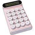 Mechanical Switch Calculator,Handheld for Daily and Basic Office,10 Digit Large LCD Display (Pink)