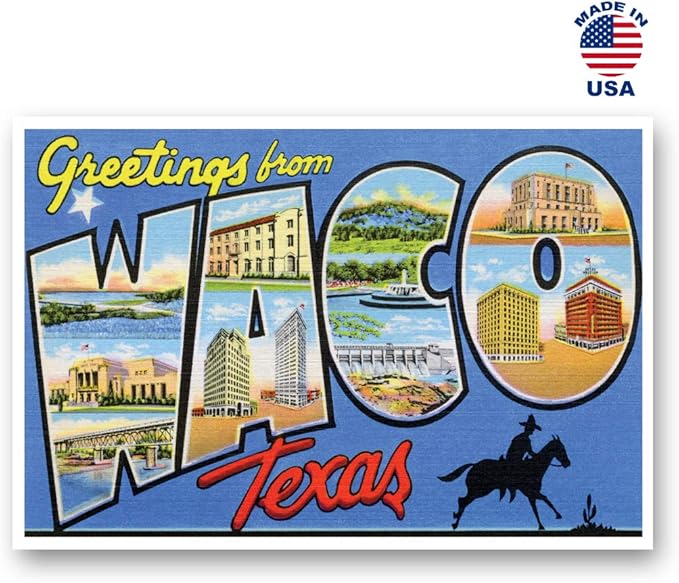 GREETINGS FROM WACO, TX vintage reprint postcard set of 20