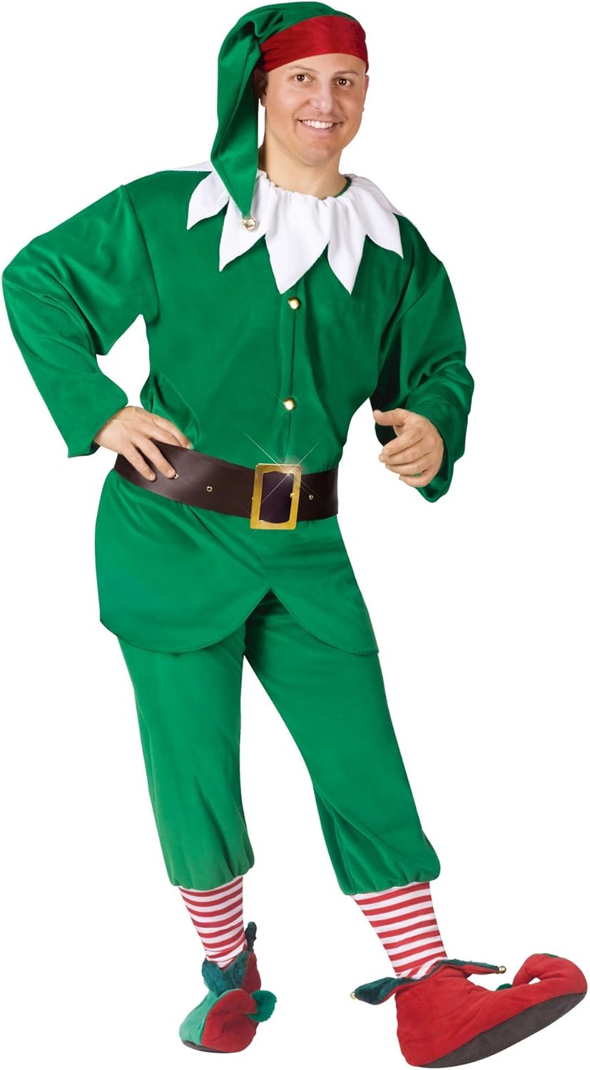 Adult Green Elf Costume Amazon.co.uk Clothing