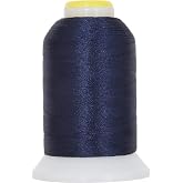 ThreadArt 60wt Embroidery Bobbin Thread, 1000M, Flag Navy | Lightweight bobbin thread for machine embroidery and sewing. Smooth 60wt thread helps designs stitch cleanly.