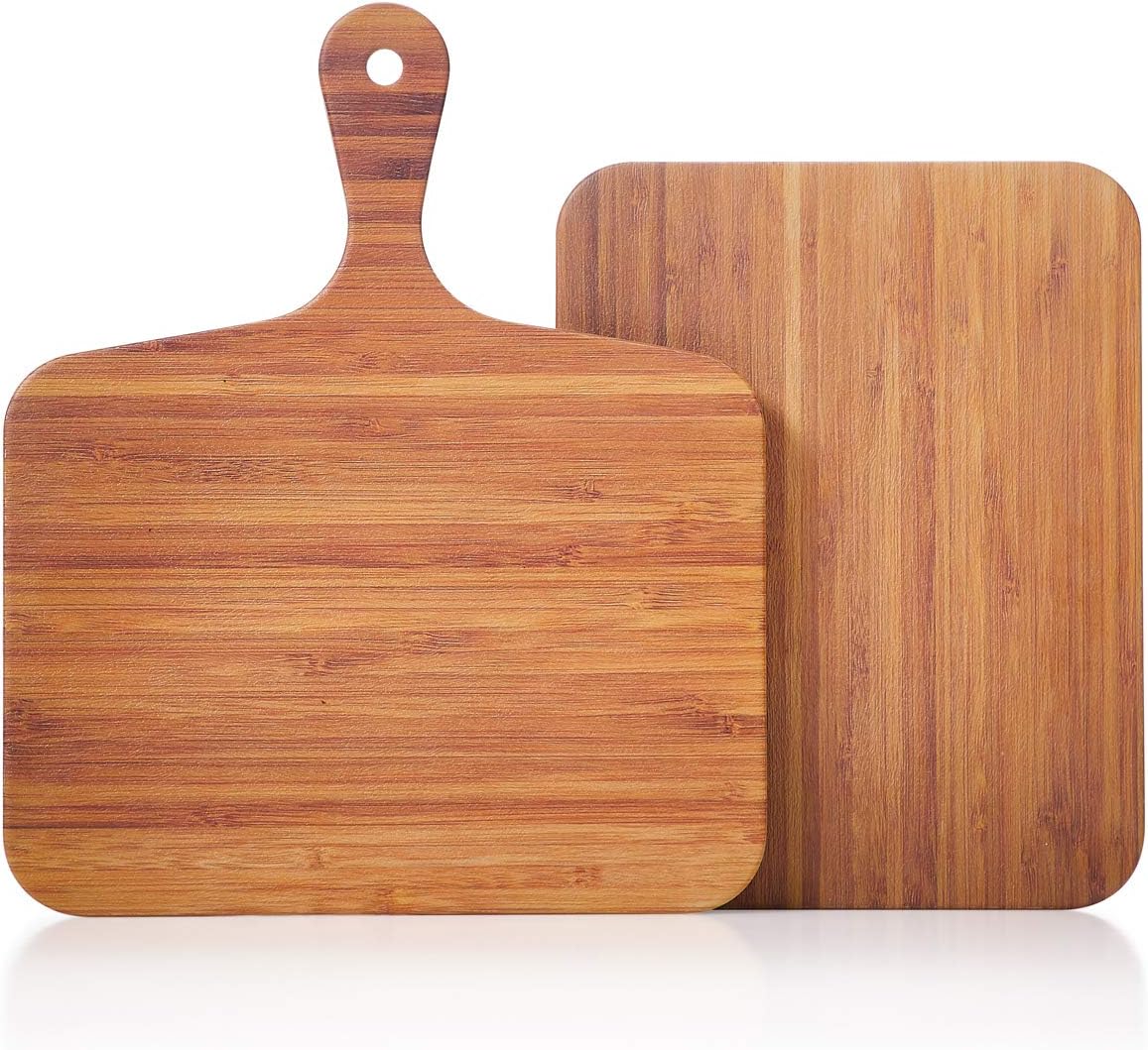 Amazon Com Tp Melamine Cutting Board Set With Handle Small Chopping And Serving Board Combo For Kitchen Set Of 2 Kitchen Dining