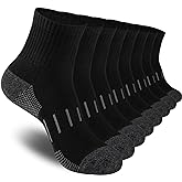 Heatuff Men's Ankle Athletic Socks Quarter Cushion Moisture Wicking Running Sports Work Socks(8 Pairs)