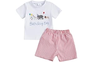 Toddler Baby Boys Girls Birthday Set Letter Print Short Sleeve T Shirt Top Shorts Set 2 Pcs Party Gifts Summer Outfits