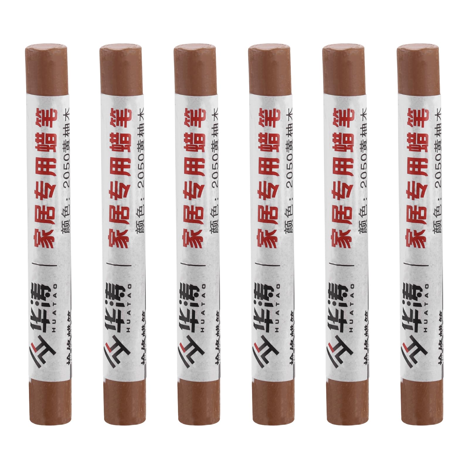 PATIKIL Furniture Repair Crayons, 6 Pcs Wax Wood Filler Sticks Wood Wax Crayons for Scratches, Wood Floor, Holes, Tables, Yellow Teak