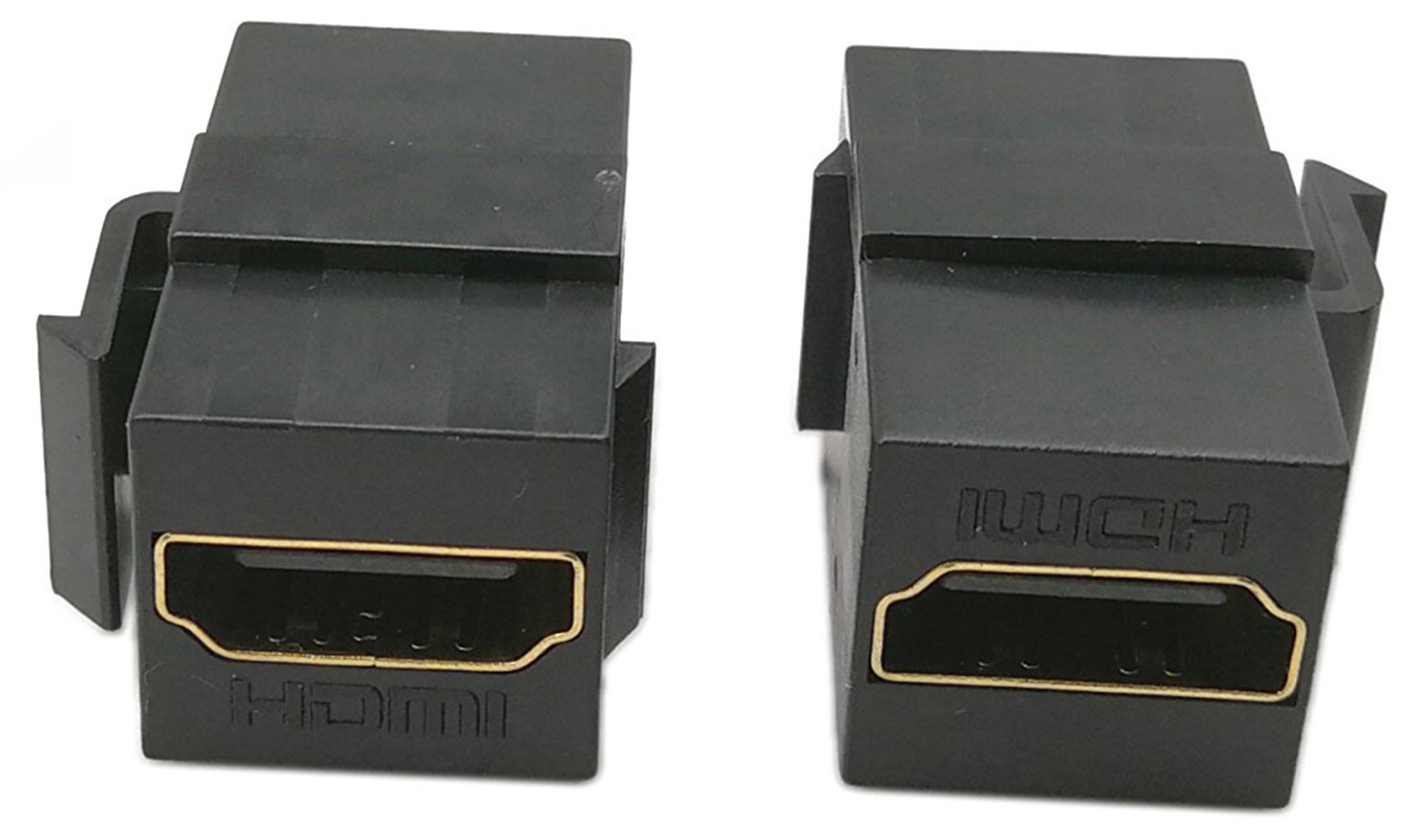 zdyCGTime HDMI Keystone Jack Inserts, (2-Pack) HDMI Keystone Female to Female Coupler Snap-in for Wall Plate - Black