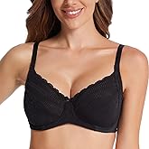 sheroine Women's Full Coverage Minimizer Underwire Bra Unlined Plus Size Non-Padded Ultrathin Everyday Soft Bras