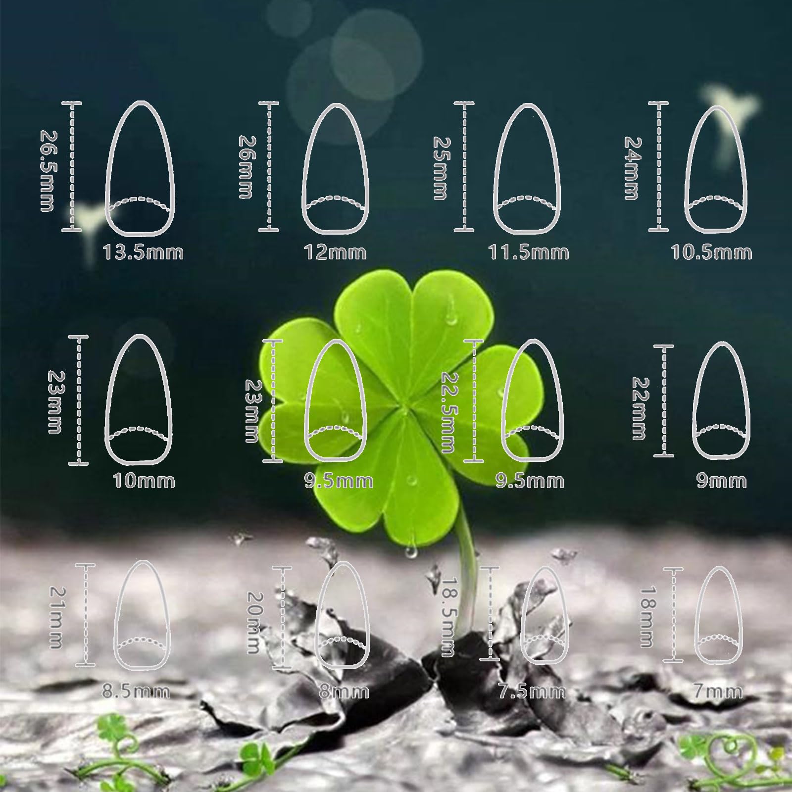 Green French Press on Nails 3D Curve Line Stick on Nails Ocean Shell Design Starfish Acrylic Fake Medium Almond Nails 24 Pcs Glossy Pink Gradient False Nails Stars Gel Glue on Nails for Women Girls - Image 6