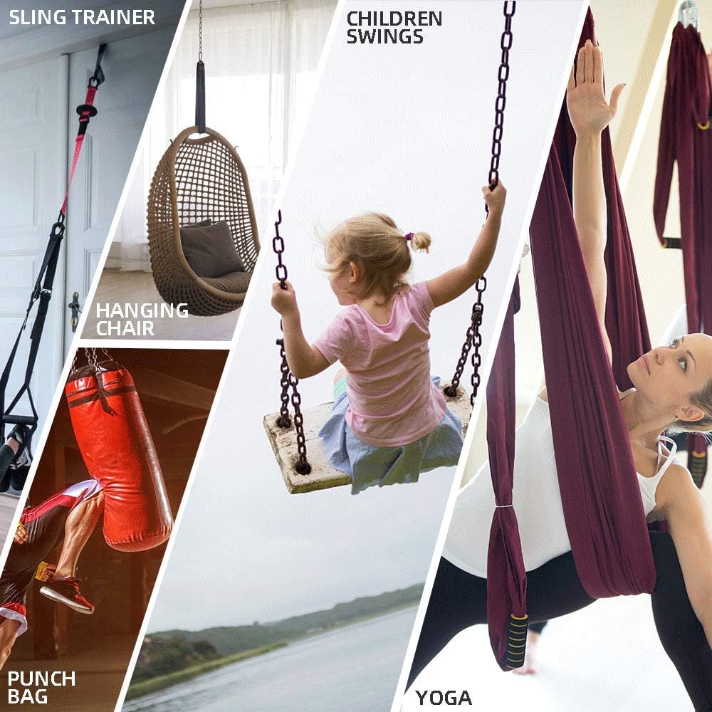 QLG&S Tree Swing Hammock Hardware Kit Yoga 360° Swivel Toys Heavy Duty Outdoor Tire Swing Chair Hanging Climbing Accessories for Patio Porch Gym Bar Playground: Home Improvement