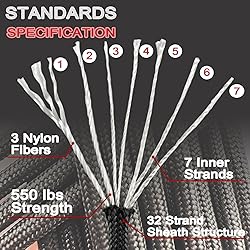 VVAAGG 550 Paracord 100FT, Strong Heavy-Duty