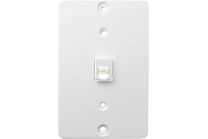 Leviton Telephone Wall Jack, 6P4C, Screw Terminal, 40257-W, White