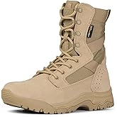 FREE SOLDIER Men's Work Tactical Boots 8 Inches Lightweight Combat Boots Durable Suede Leather Military Boot Desert Boot