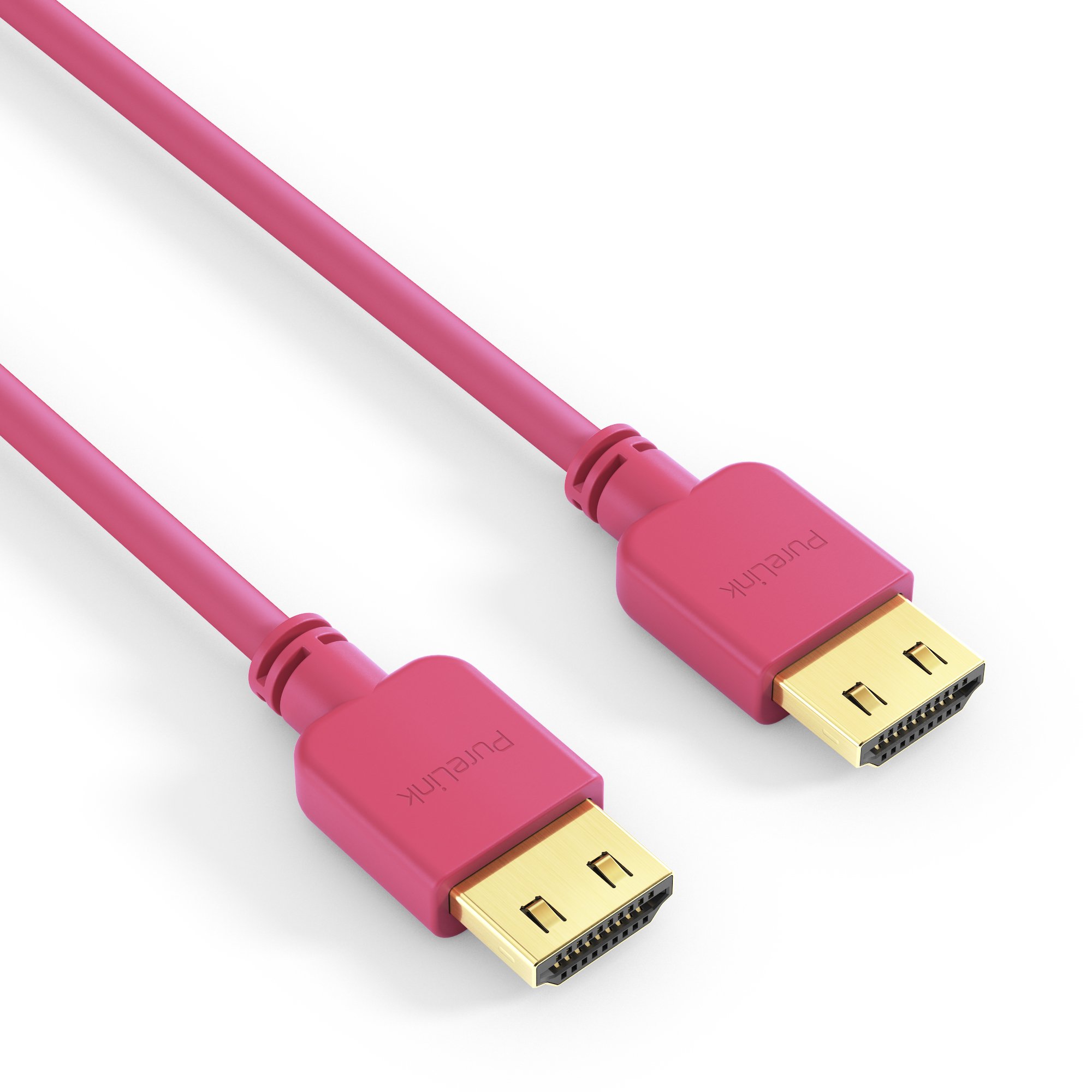 PureLink PI0505 High Speed HDMI Connection Cable (4K UltraHD (2160p), Ethernet, 18Gbps), HDMI-A Male to HDMI-A Male, Certified, Halogen Free, Ultra Flat, 1 m, Magenta