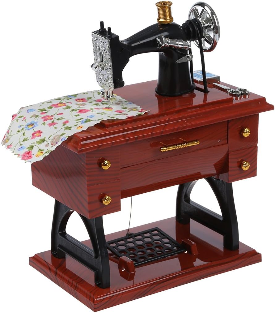 Domilay Wind Up Vintage Sewing Machine Style Mechanical Music Box