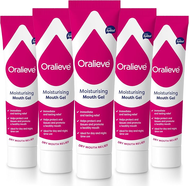 Oralieve Dry Mouth Relief Gel 5 x 50ml - Soothing Hydration with Xylitol