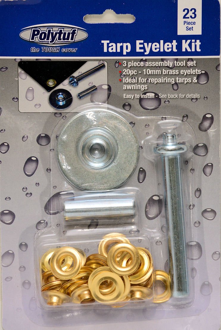 Polytuf Replacement Tarpaulin Eyelet Kit (10 Pairs of Eyelets Plus Fitting Tool)