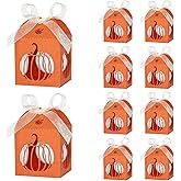 25 Pcs Halloween Candy Boxes Hollow Out Pumpkin Pattern Candy Treat Gift Box for Halloween Thanksgiving Wedding Birthday Party Supplies (Orange)