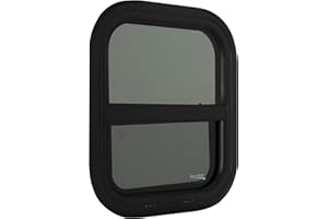 RecPro RV Window | 14"W x 16"H | Teardrop Style | Vertical Sliding | RV Window Replacement | Made in USA