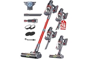 XenonLab Cordless Vacuum Cleaner, 75Mins/48KPa/580W Self-Standing Stick Vacuum Cleaners for Home, Rechargeable, Lightweight, Anti-Static&Anti-Tangle Brush, for Hard Floor, Carpet, Hardwoods, Pet Hair