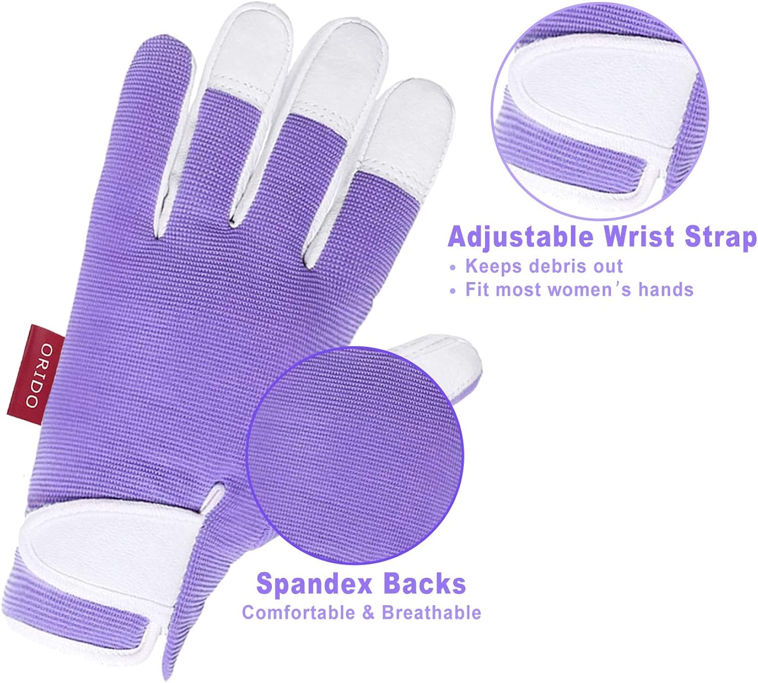 Gardening Gloves for Women - Leather Working Gloves for Womens Work Glove for Yard Gardening Weeding Digging and Pruning: Clothing