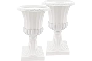 Arcadia Garden Products PL51WT-2 Deluxe Plastic Urn (Pack of 2), White, 16"x27"