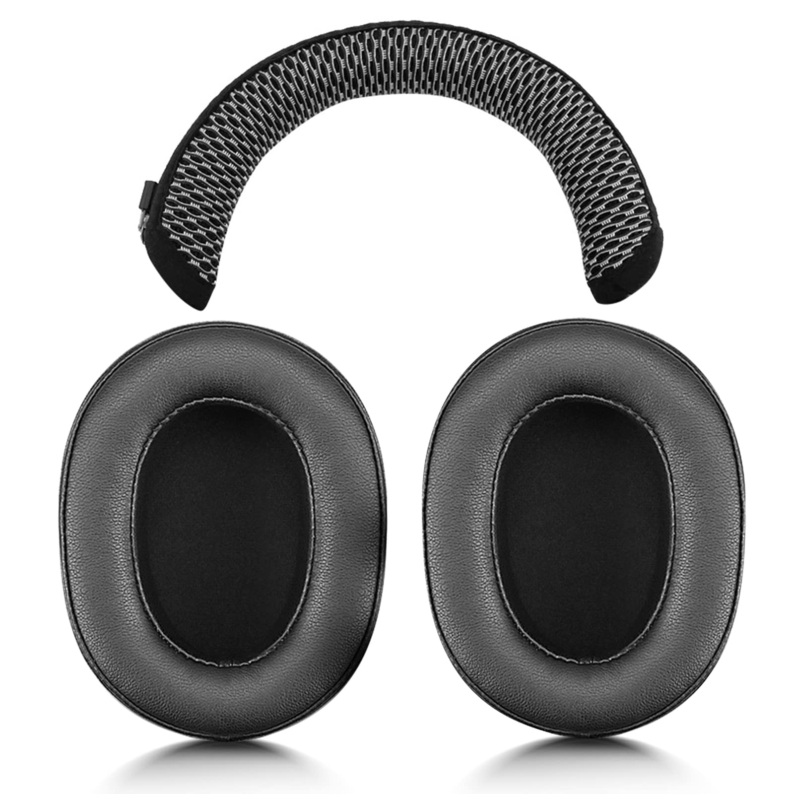 XBERSTAR WH-1000XM5 Earpads Cushion Cover Headband Replacement Compatible with Sony WH-1000XM5 (Earpads + Black White Headband)