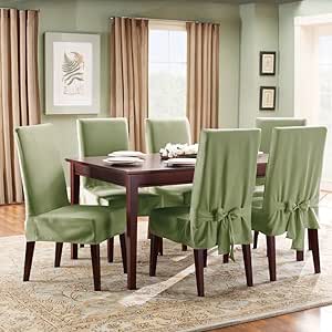 Amazon Com Surefit Cotton Duck Fabric Short Dining Room Chair