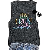 Cruise Mode Tank Women Summer Sleeveless Cruising Love Graphic Print T Shirt Boating Gifts Vacation Beach Shirt