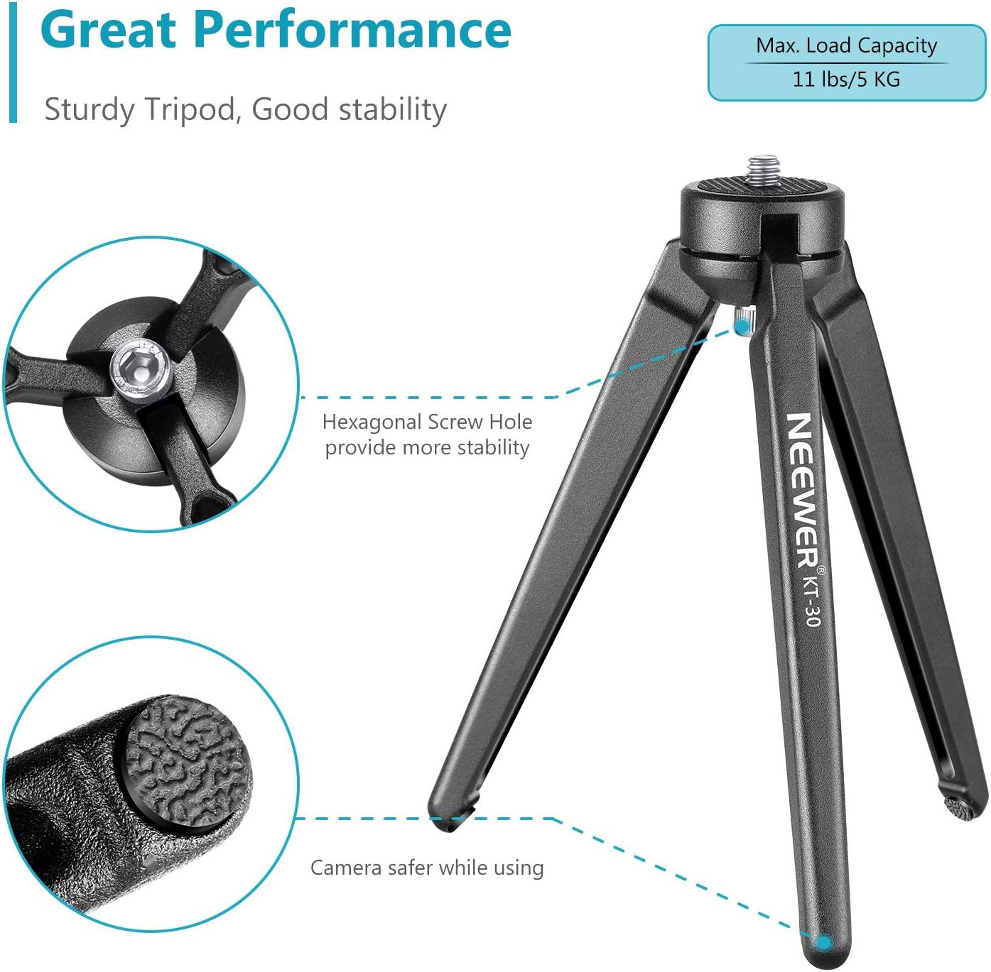 Neewer Metal Mini Tripod，Desktop Tabletop Stand Tripod for V5，Smooth 4，Crane Plus，Crane 2，OM 4，Osmo Mobile，Ronin-S，Vimble 2，iSteady Mobile Gimbal Handle Grip Stabilizer and Cameras，load up to 11lbs : Camera & Photo