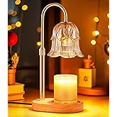 Candle Warmer Lamp Adjustable Timer - Electric Flower Glass Candles Light | Height Adjustable Dimmable Vintage Base Modern Wax Candles Jar Top Warmers Wax Melts Birthday Women Mom House Warming Gifts