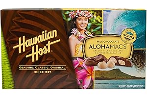 Hawaiian Host Aloha Macs Milk Chocolate Macadamia Nuts (6 ounce box, 12 pieces) (1 Box)