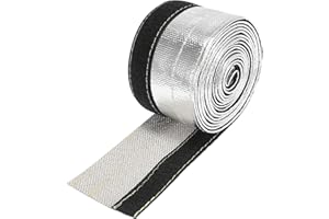 A ABSOPRO Car Heat Shroud 3/8" ID 10ft Aluminized Sleeving Insulated Shield Sleeve Heat Wire Shield Sleeve Aluminum Foil Fibe