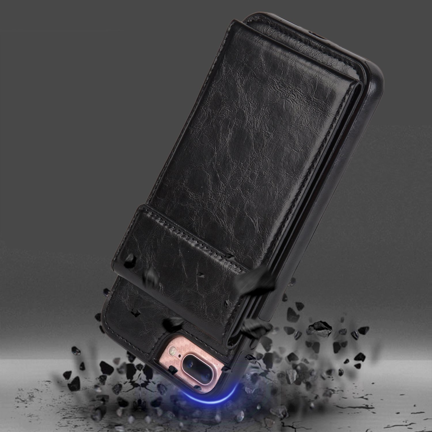 bangcool IPhone 8 Plus Wallet Case IPhone 7 Plus Case with Wallet Credit Card Holder Slim Shockproof Flip Case Cover for IPhone 7 Plus/8 Plus