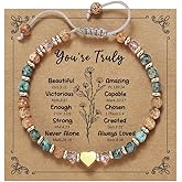 Tazimo Inspirational Healing Bracelets for Women Birthday Natural Stone Bracelets Get Well Gifts Best Friend Thinking of You Jewelry Gifts for Women/Men