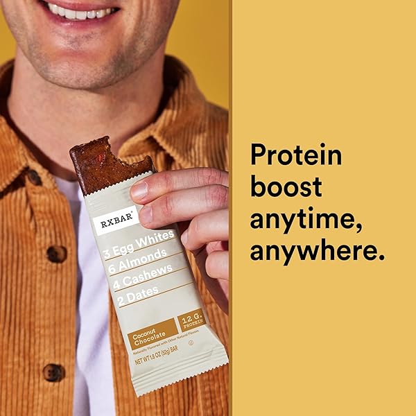 RXBAR PROTEIN BARS, PROTEIN SNACK, SNACK BARS, COCONUT CHOCOLATE, 22OZ BOX (12 BARS)