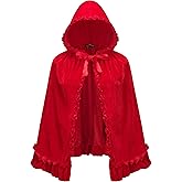 Regenboog Little Red Riding Hood Cape Women,Red Velvet Cape,Halloween Christmas Costume
