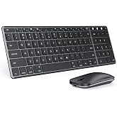 seenda SKM64-2 Bluetooth Keyboard and Mouse Combo for Mac, MacBook and iPad | Multi-device Bluetooth switching, quiet, rechargeable, compact wireless slim set for MacBook Pro/Air, iPhone, Black Gray