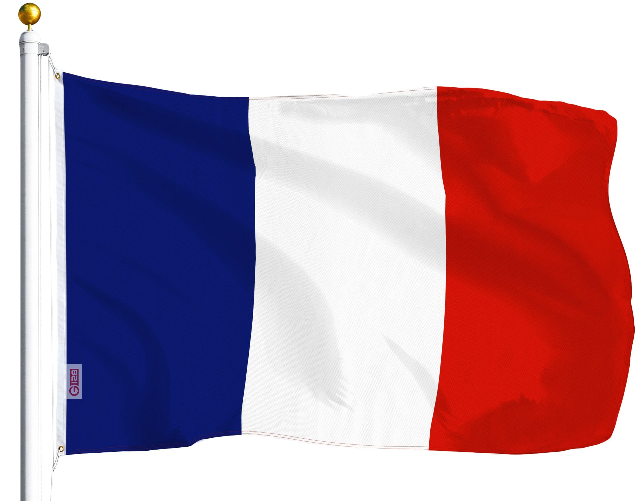 G128 France Flag - French National Flag 3x5ft Printed Polyester Brass Grommets Double Stitched Indoor/Outdoor โ image 1