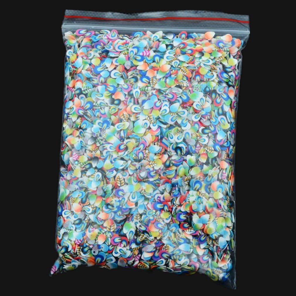 VolksRose 10000 Pcs Soft Clay 3D Nail Art Canes Stickers Mini Designs Animal Feather Assorted Pattern Slice Cellphone Face and More Decorations Tools #3